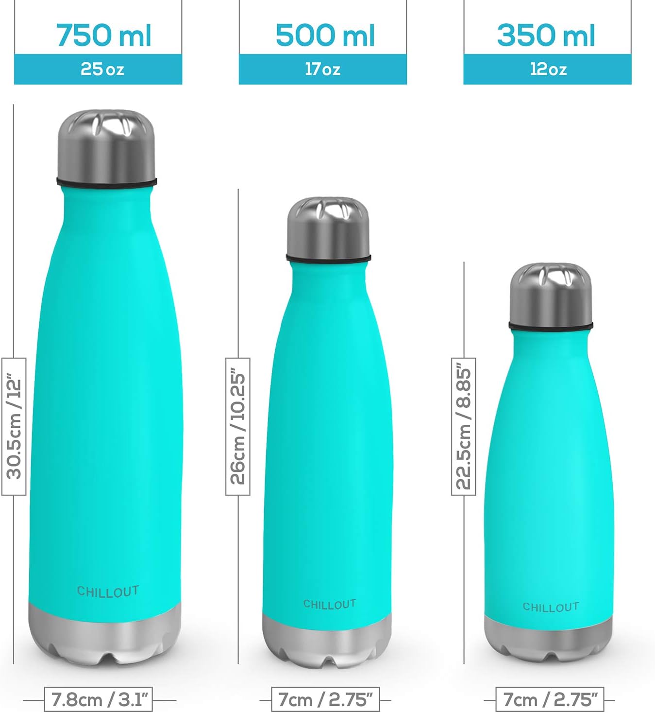 CHILLOUT LIFE Insulated Stainless Steel Water Bottle