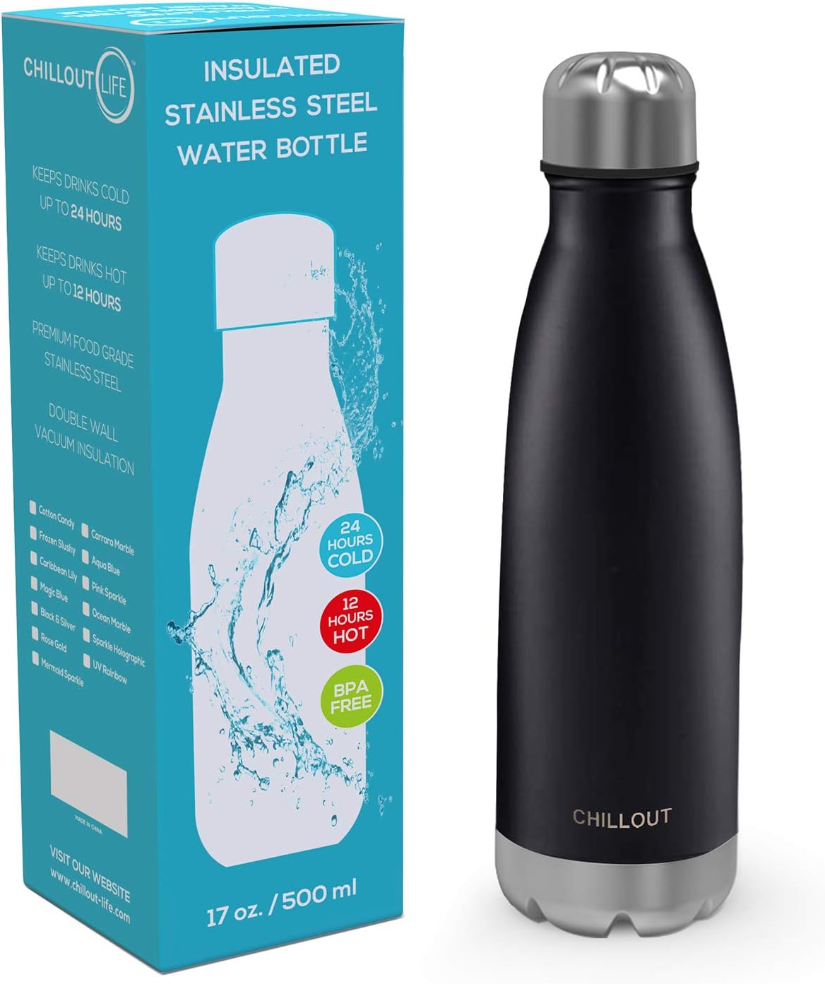 CHILLOUT LIFE Insulated Stainless Steel Water Bottle