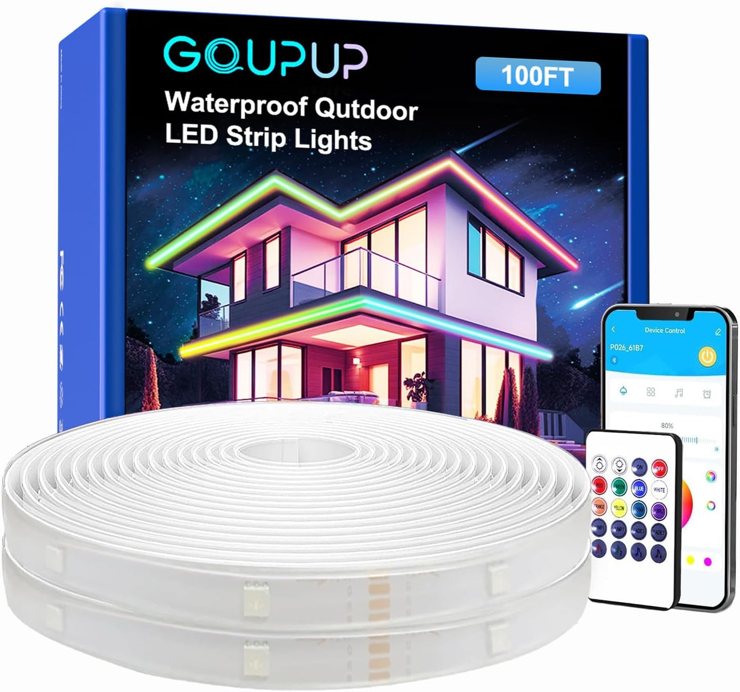 GUPUP 50 FT LED Strip Lights,Bluetooth LED Lights