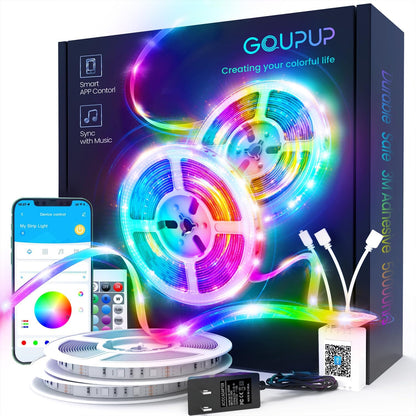 GUPUP 50 FT LED Strip Lights,Bluetooth LED Lights