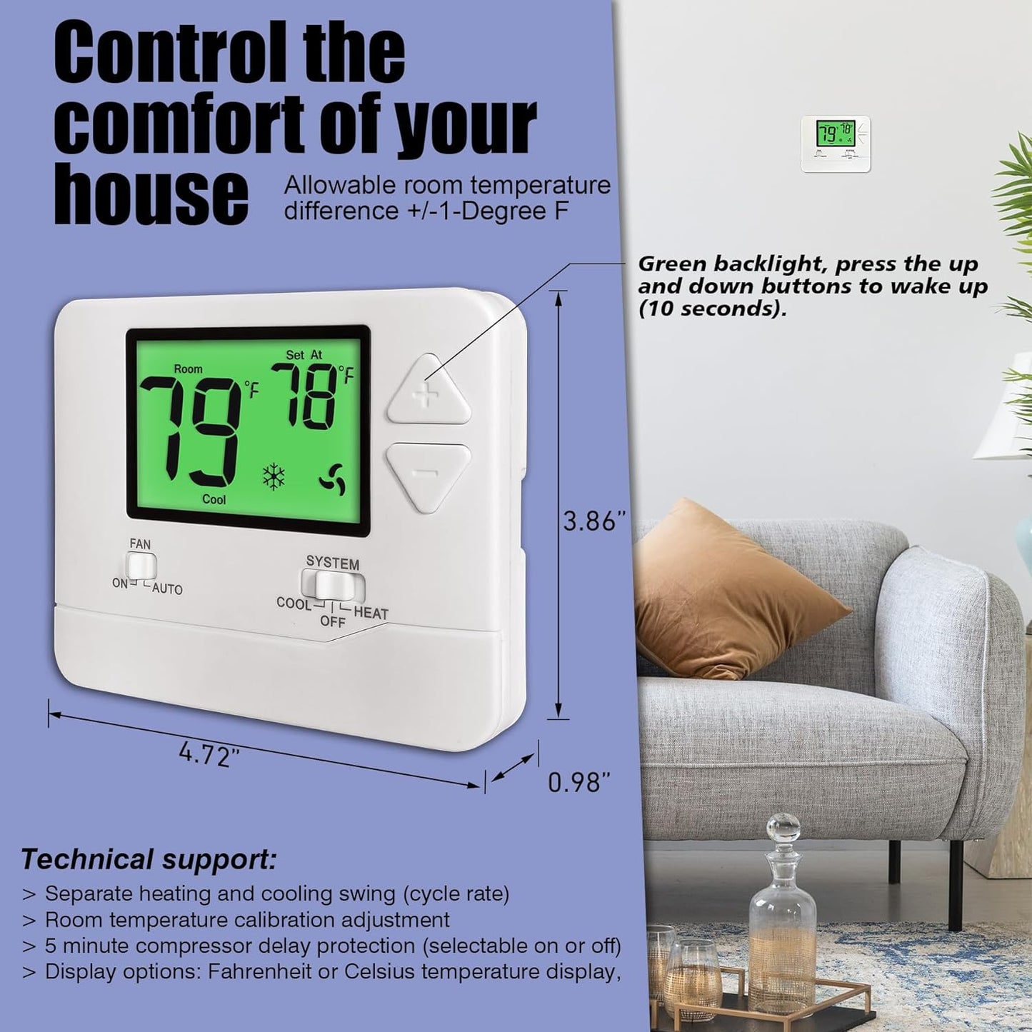 Heagstat H701 Non-Programmable Thermostat